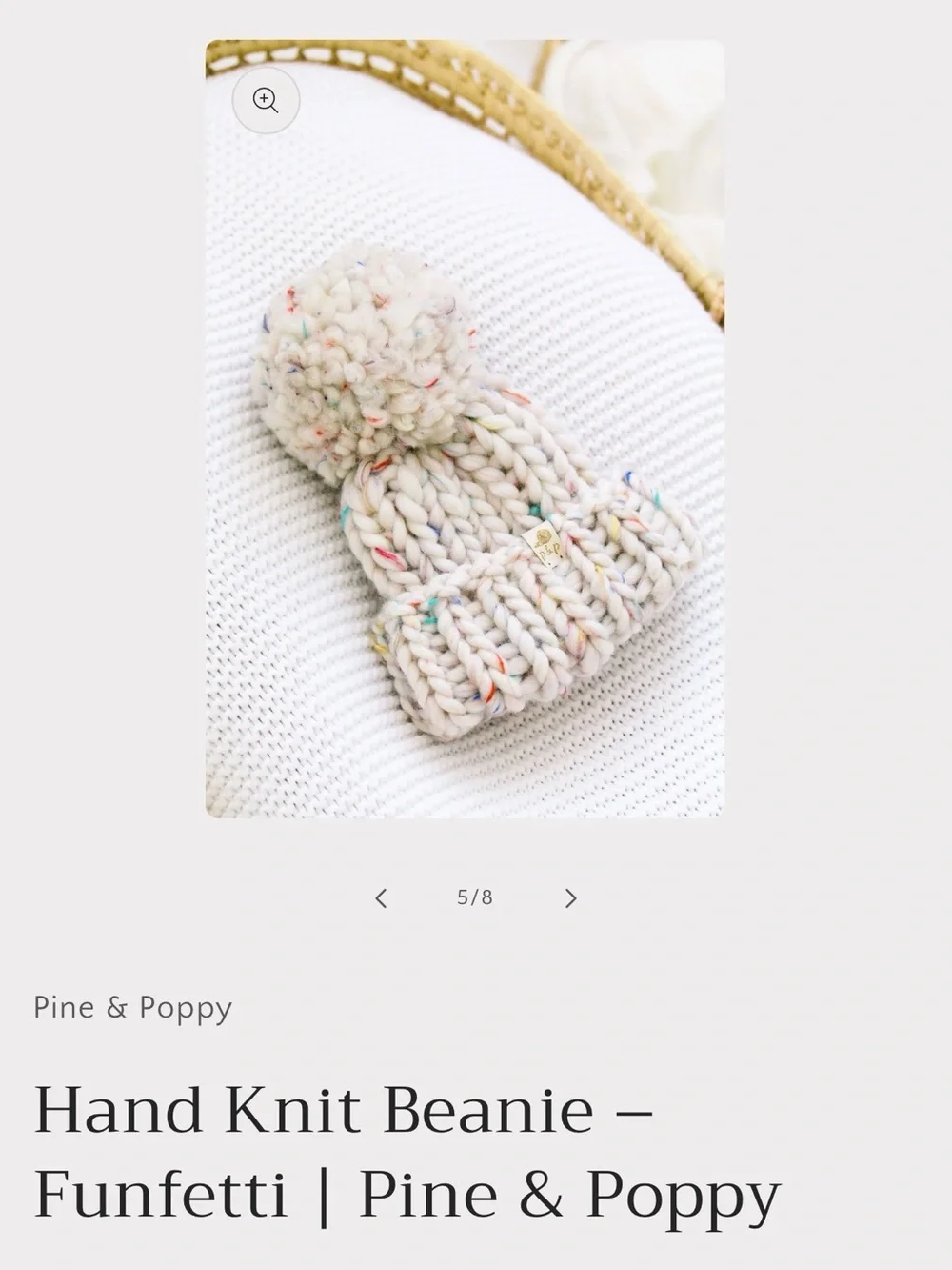NEW Pine & Poppy Denali Hand Knit Beanie - Size: Baby